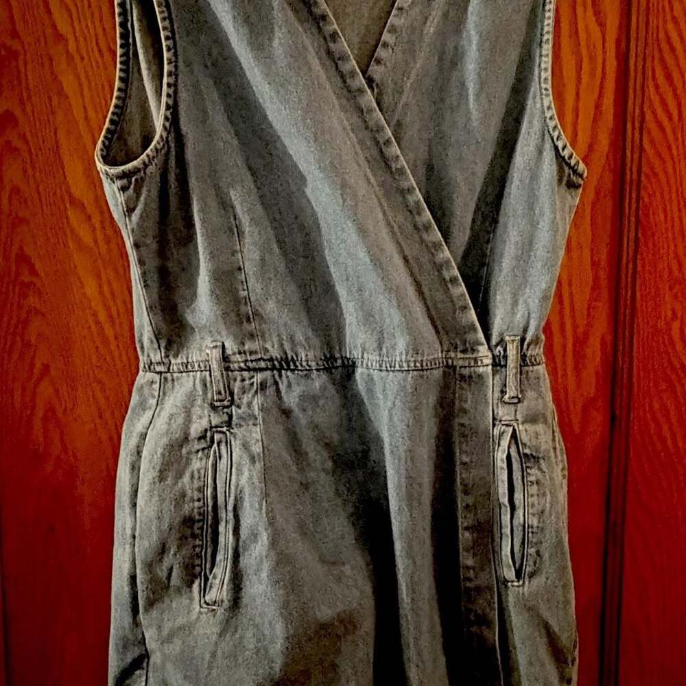 Vintage Gloria Vanderbilt Denim Wrap Romper Skort